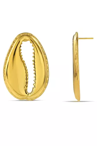 Gold finished shell earrings