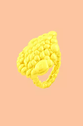 Gold finished sacred ripple ring