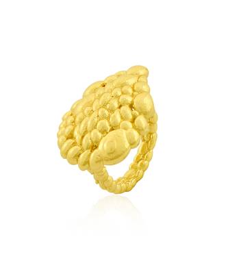Gold finished sacred ripple ring 4