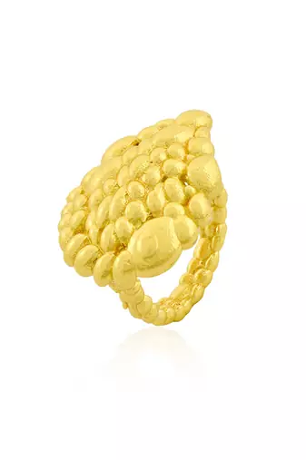 Gold finished sacred ripple ring