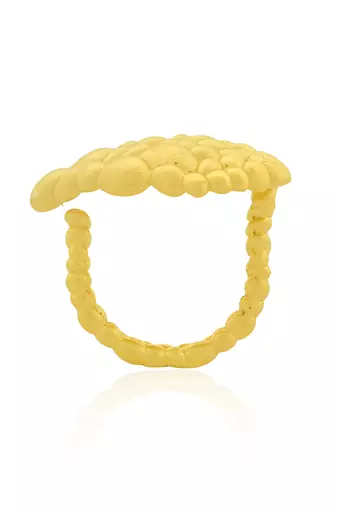 Gold finished sacred ripple ring