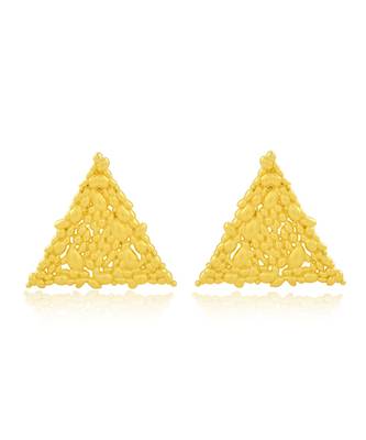 Gold finished eternal delta earrings 1