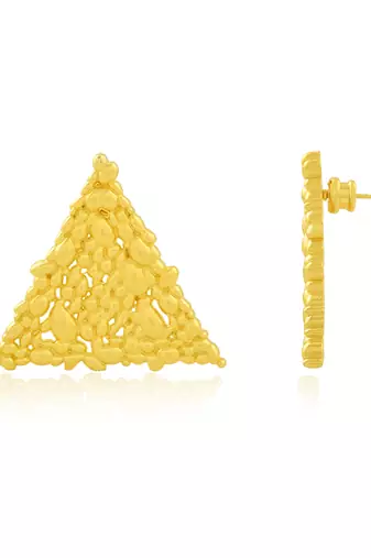 Gold finished eternal delta earrings