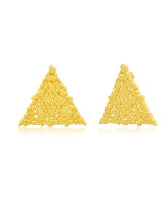Gold finished eternal delta earrings 3