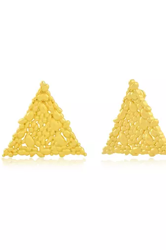 Gold finished eternal delta earrings