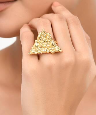 Gold finished eternal delta ring 1