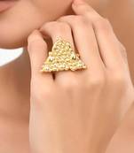 Gold finished eternal delta ring