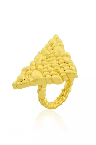 Gold finished eternal delta ring