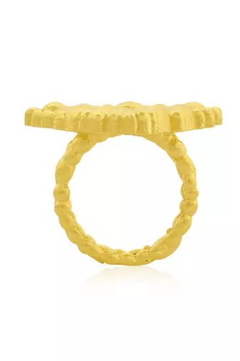 Gold finished eternal delta ring