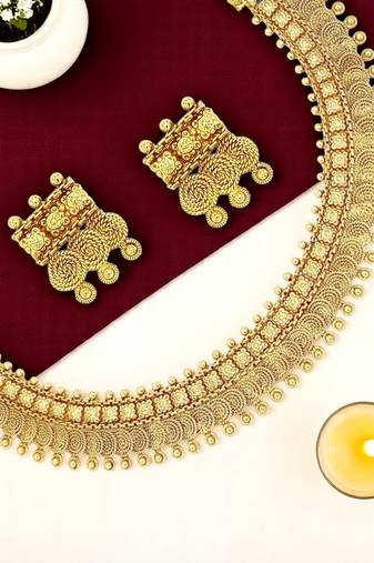 Gold plated south indian necklace set