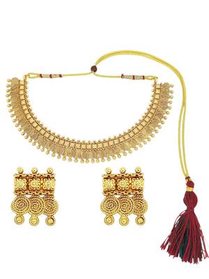 Gold plated south indian necklace set 2