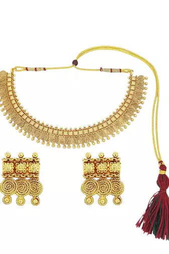 Gold plated south indian necklace set
