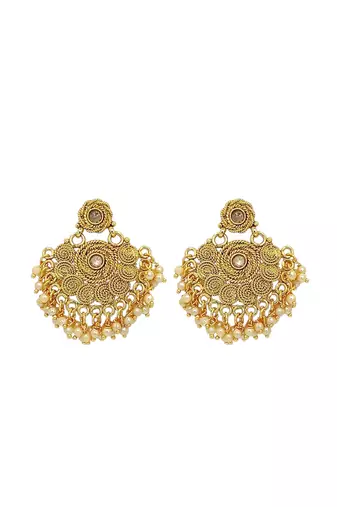 Gold plated stone studded hasli necklace set