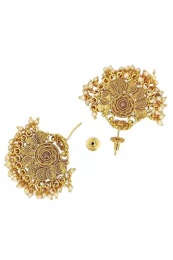 Gold plated stone studded hasli necklace set