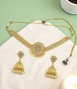 Gold plated maharashtrian thushi choker set