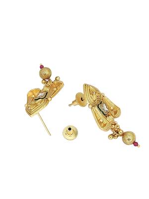 Gold plated rajwadi matte finish necklace set 5