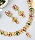 Gold plated meenakari necklace set