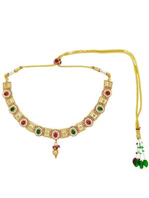 Gold plated meenakari necklace set 3