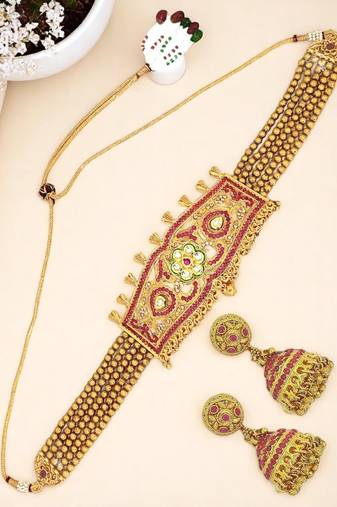 Gold plated tevta necklace set