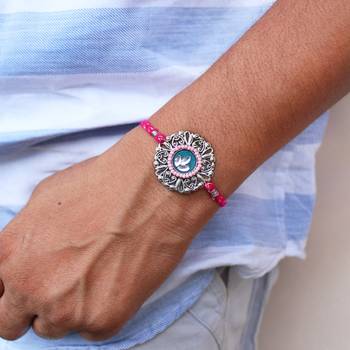 Eternal blessings vivid vintage rakhi with roli chawal 4