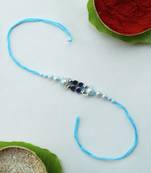 Azure pearl vivid vintage rakhi with roli chawal