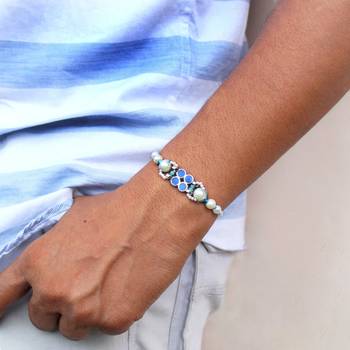 Azure pearl vivid vintage rakhi with roli chawal 2