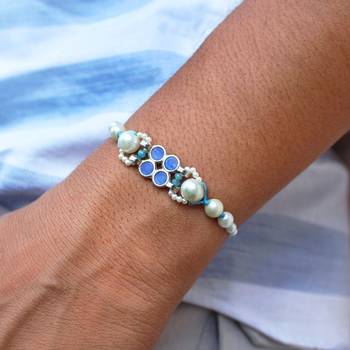 Azure pearl vivid vintage rakhi with roli chawal 3