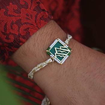 Mountain calling beaded  rakhi with roli chawal 4
