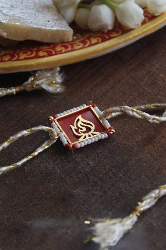 Fearless beaded rakhi with roli chawal