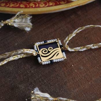 Lively beaded rakhi with roli chawal 1