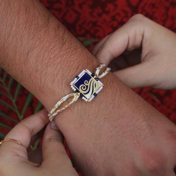 Lively beaded rakhi with roli chawal 4