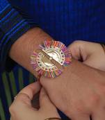 Multicolour tassel rakhi with roli chawal