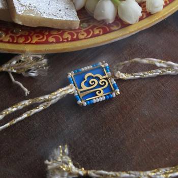 Free spirited beaded rakhi with roli chawal 1