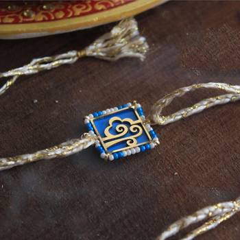 Free spirited beaded rakhi with roli chawal 2