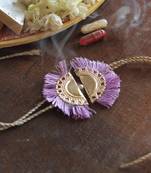 Lilac tassel rakhi with roli chawal