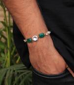 Green stone rakhi with roli chawal