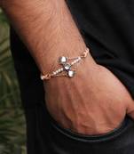 Kundan trio rakhi with roli chawal