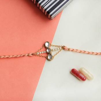Kundan trio rakhi with roli chawal 2
