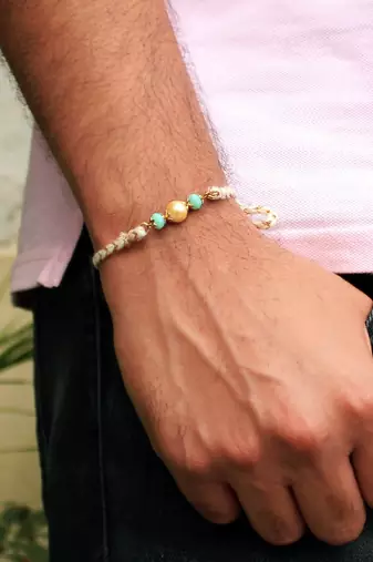 Joyful beads rakhi with roli chawal
