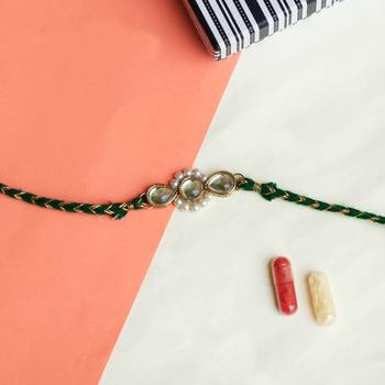 Kundan amaze rakhi with roli chawal 1