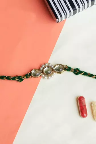 Kundan amaze rakhi with roli chawal