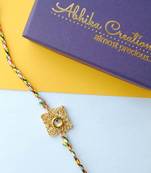 Square mesh rakhi with roli chawal