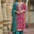 Pink embroidery & sequence work chinon salwar kameez