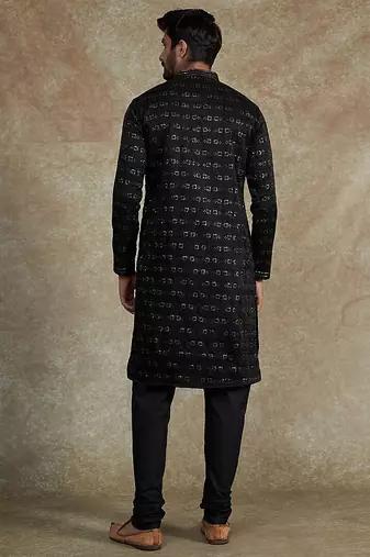Arruga stylish golden silk sequins kurta pyjama set