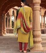 Women Kurta Heavy Rayon Hand work Kurta With Trousers & With Dupatta