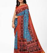 Turquoise ikkat patola silk saree