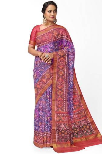 Multicolour ikkat patola silk saree