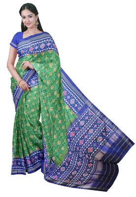 Green ikkat patola silk saree 1