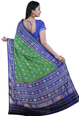 Green ikkat patola silk saree 2