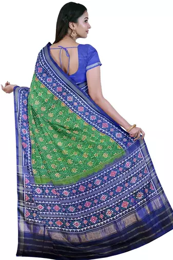 Green ikkat patola silk saree